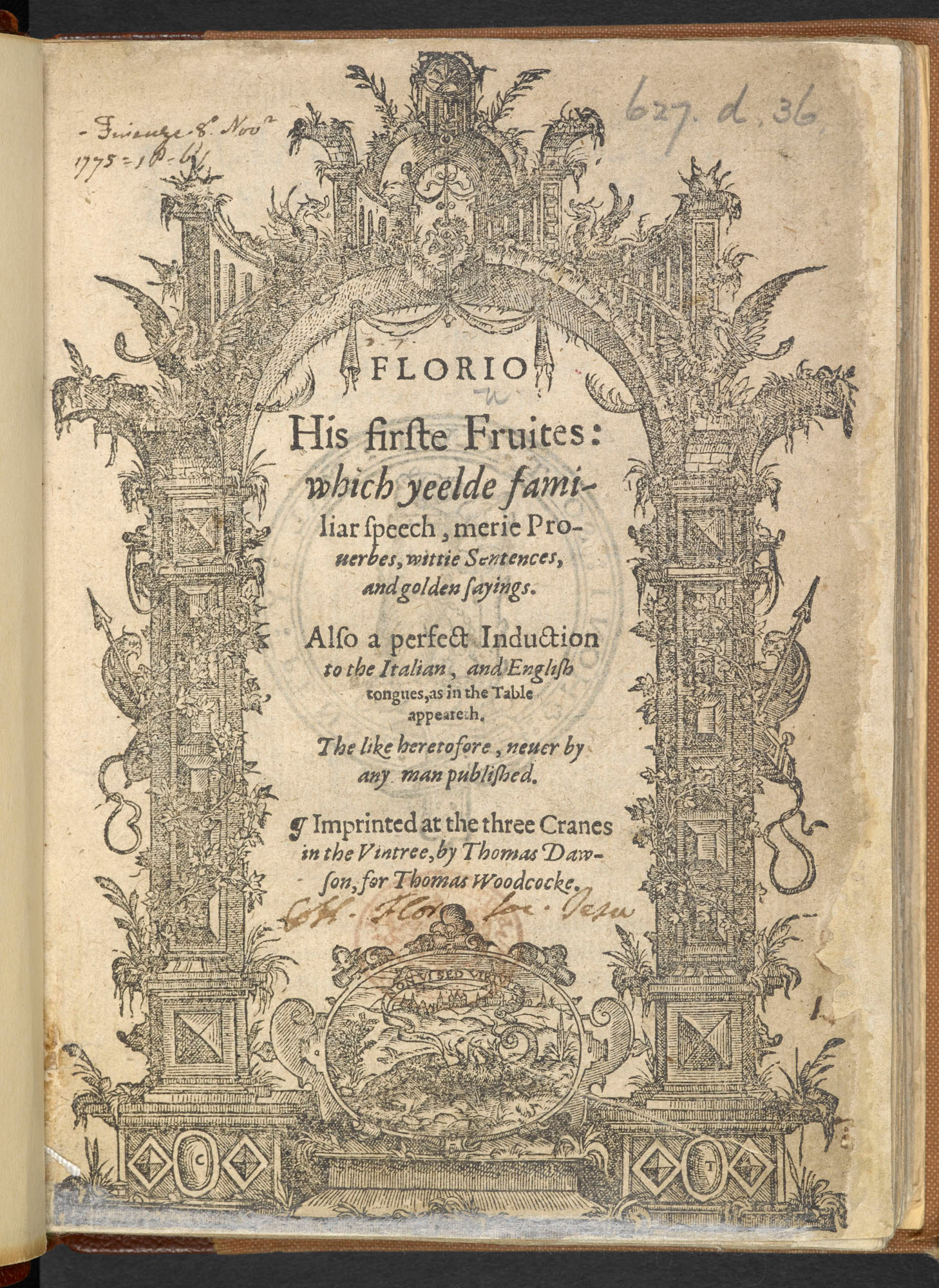 First Fruits — італійсько-англійські паралельні діалоги Джона Флоріо, 1578
